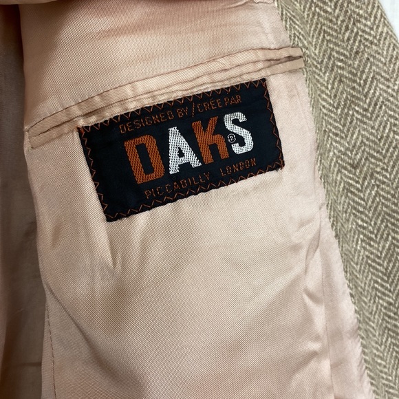 VINTAGE DAKS Elbow pad wool/silk blend Blazer Jacket - Picture 10 of 13